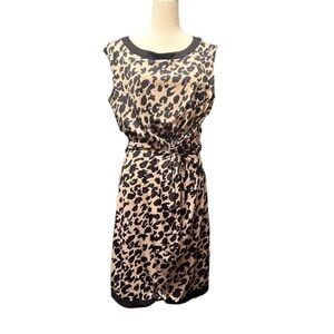 Aa studio leopard sleeveless knot dress size 14W EUC
